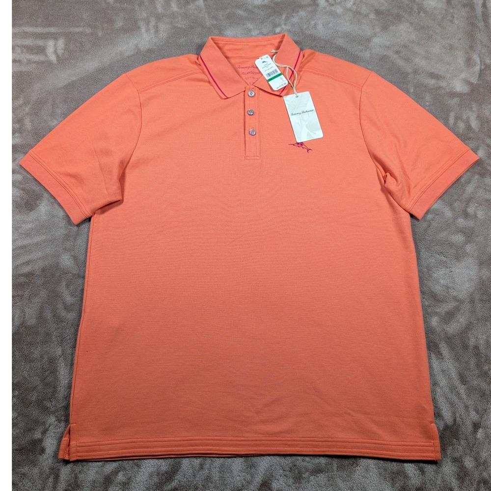 Tommy Bahama Polo Mens L Coral Quartz Emfielder Clubhouse ST227042 IslandZone